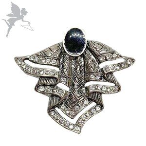 VINTAGE ART DECO 925 Art Glass Ruffle pin